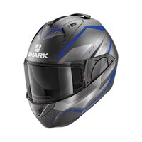 Shark Evo ES Yari Helmet (Anthracite, Blue, Silver) [Size: XL]