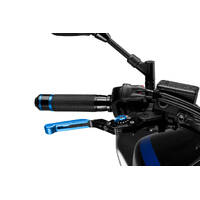 Puig Brake Lever 3.0 (Foldable Extendable, Blue Extendable, Black Lever, Blue Adjuster)