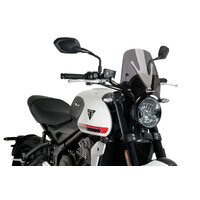 Puig New Generation Sport Screen To Suit Triumph Trident 660 (2021 - Onwards) - Dark Smoke