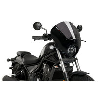 Puig Dark Knight Semi-Fairing To Suit Honda CMX500 Rebel (2020 - Onwards) - Dark Smoke