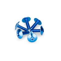 Puig Kit 6 Screws M6X20 Diam. Head 16,8mm (Blue)