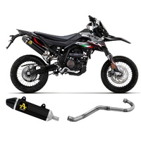 Arrow Exhaust - Aprilia Rx-sx 125 2021 > 2024 Full Exhaust Thunder Carbon Endcap Black Aluminum