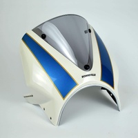 Pyramid Fly Screen | Fusion White & Aegean Blue | Triumph Bonneville T100 2016>Current