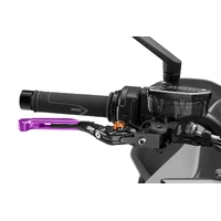 Puig Foldable And Extendable Brake Lever 4.0 (Purple Extension, Orange Adjuster)