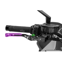Puig Foldable And Extendable Brake Lever 4.0 (Purple Extension, Green Adjuster)