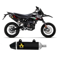 Arrow Exhaust - Aprilia Rx-sx 125 2021 > 2024 Exhaust Muffler Thunder Carbon Endcap Black Aluminum