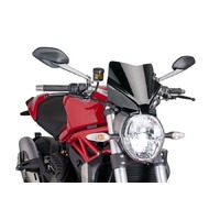 Puig New Generation Sport Screen To Suit Ducati Monster 797/821/1200/R/S (Black)