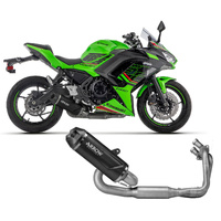Arrow Exhaust - Kawasaki Ninja 650 2024 Racing Dark Aluminum Full System Exhaust Indy Race Evo Carbon End Cap