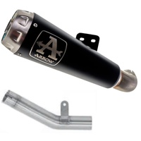 Arrow Exhaust - Kawasaki Zx-6r 636 2019 > 2020 Link Pipe+racing Pro-race Nichrom Black Exhaust Stainless Steel End Cap