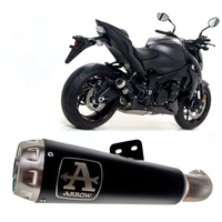 Arrow Exhaust - Suzuki Katana 1000 2019 > 2020 Link Pipe+approved Pro-race Black Nichrom Exhaust Stainless Steel End Cap
