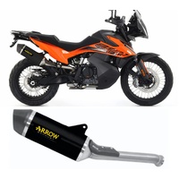Arrow Exhaust - KTM 790 Adventure 2024 Approved Dark Aluminum Exhaust Race-tech Carbon End Cap