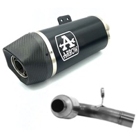 Arrow Exhaust - BMW F 900 Xr 2020 > 2024 Link Pipe+racing Indy Race Black Aluminum Exhaust Carbon End Cap