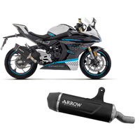 Arrow Exhaust - CF Moto 450nx/450sr 2023 Exhaust Muffler Indy Race Evo Aluminum Dark+carb End Cap