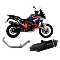 Arrow Exhaust - KTM 1290 Super Adventure S 2021 > 2024 Sonora Racing Dark Titanium/steel Full System Exhaust Carbon End Cap