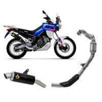 Arrow Exhaust - Aprilia Tuareg 660 2022 > 2024 Full System Exhaust Indy Race Evo Titan Dark End Cap Inox