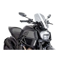 Puig New Generation Adjustable Touring Screen To Suit Ducati Diavel (2014 - 2016) - Smoke