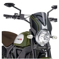 Puig Retrovision Screen To Suit Various Ducati Scrambler Models (Dark Smoke)