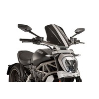 Puig New Generation Adjustable Touring Screen To Suit Ducati X Diavel/S (2016 - Onwards) - Larger Version - Black