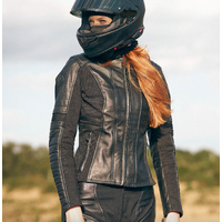 MotoGirl Amelia Black Leather Jacket (Black)