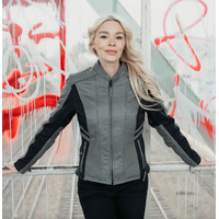 MotoGirl Amelia Grey Leather Jacket
