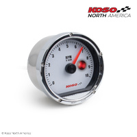 Koso TNT-01R | 10 000 RPM Tachometer | with shift light - chrome/white
