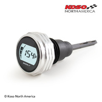 Koso HD 07-16 - OIL DIPSTICK LEVEL & TEMP METER SILVER