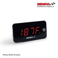 Koso SUPER SLIM TOUCH | Touch screen, volt & temperature meter (red)