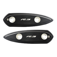Bonamici Racing Mirror Block Off Plates To Suit Yamaha YZF-R3 (2015 - 2018) - Black
