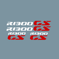 Pyramid Decals | BMW R 1300 GS Logo | White & Red | Set Of 4