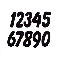 Pyramid Decals | Racing Numbers Set 0-9 | 2D Black