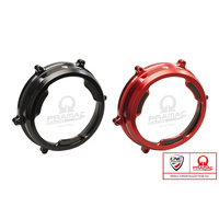 CNC Racing Clear oil bath clutch cover with carbon fiber inlay for Ducati Panigale Pramac Racing Lim. Ed.