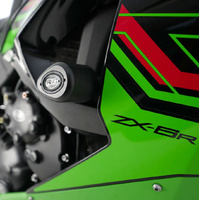 R&G Racing Aero Style (Non-Drill) Crash Protectors To Suit Kawasaki ZX6-R (2024 - Onwards) - White