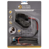 Oxford Dual USB socket (5V 2Amp) & 10amp Fused 1.2m Loom