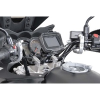 SW-Motech GPS mount with handlebar clamp, For diam. 28 mm handlebar. Vibration-damped. Silver. (GPS.00.308.10201/S)