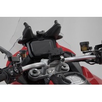 SW-Motech GPS mount on the handlebar. Black. Ducati Multistrada V4 (20-). (GPS.22.646.10200/B)