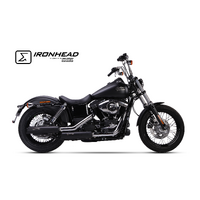 IXIL SLIP ON (LOWER MUFFLER) - IRONHEAD ROUND BLACK To Suit H-D DYNA STREET BOB 2006-2016