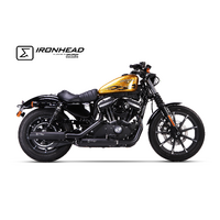 IXIL SLIP ON (LOWER MUFFLER) - IRONHEAD ROUND BLACK To Suit H-D SPORTSTER XL 883 2004-2013