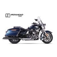 IXIL SLIP ON (RIGHT MUFFLER) - IRONHEAD ROUND BLACK To Suit H-D TOURING ROAD KING 2017-2021