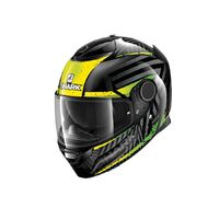 Shark Spartan Kobrack Helmet (Black, Yellow, Green) [Size: M]