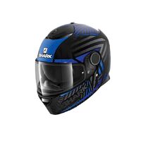 Shark Spartan Kobrack Mat Helmet (Black, Blue) [Size: XL]