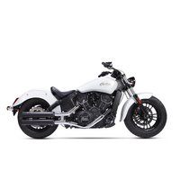 IXIL SLIP ON (UPPER MUFFLER) - IRONHEAD ROUND BLACK To Suit INDIAN SCOUT 15-23