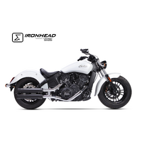 IXIL SLIP ON (LOWER MUFFLER) - IRONHEAD ROUND BLACK To Suit INDIAN SCOUT 15-23