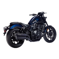 Miller Stormbreaker Slip-On Exhaust To Suit Honda CMX 1100 Rebel (2021 - Onwards) - Standard, Matt Black