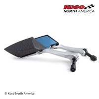 Koso TT-STYLE | Mirrors - carbon/blue/silver