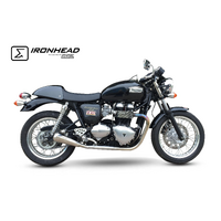 IXIL SLIP ON (LEFT MUFFLER) - IRONHEAD CONICAL MATT INOX To Suit TRIUMPH THRUXTON 865 04-15 (986ME 986ME2)