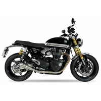 IXIL SLIP ON (LEFT MUFFLER) - IRONHEAD CONICAL MATT INOX To Suit TRIUMPH SPEED TWIN 1200 / RS 24-25 (DD50)