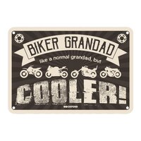 Oxford Garage Metal Sign: "Biker Grandad  Like a Normal Grandad  But Cooler"