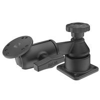 RAM-109H-3U :: RAM Horizontal 6" Swing Arm Mount with Ball & Socket Round Plate
