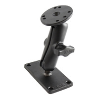 RAM-B-101-24U :: RAM Double Ball Mount with Round Plate and 2" x 4" Plate - Medium