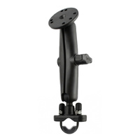 RAM-B-101-C-231ZU :: RAM Handlebar U-Bolt Double Ball Mount with Round Plate - B Size Long
